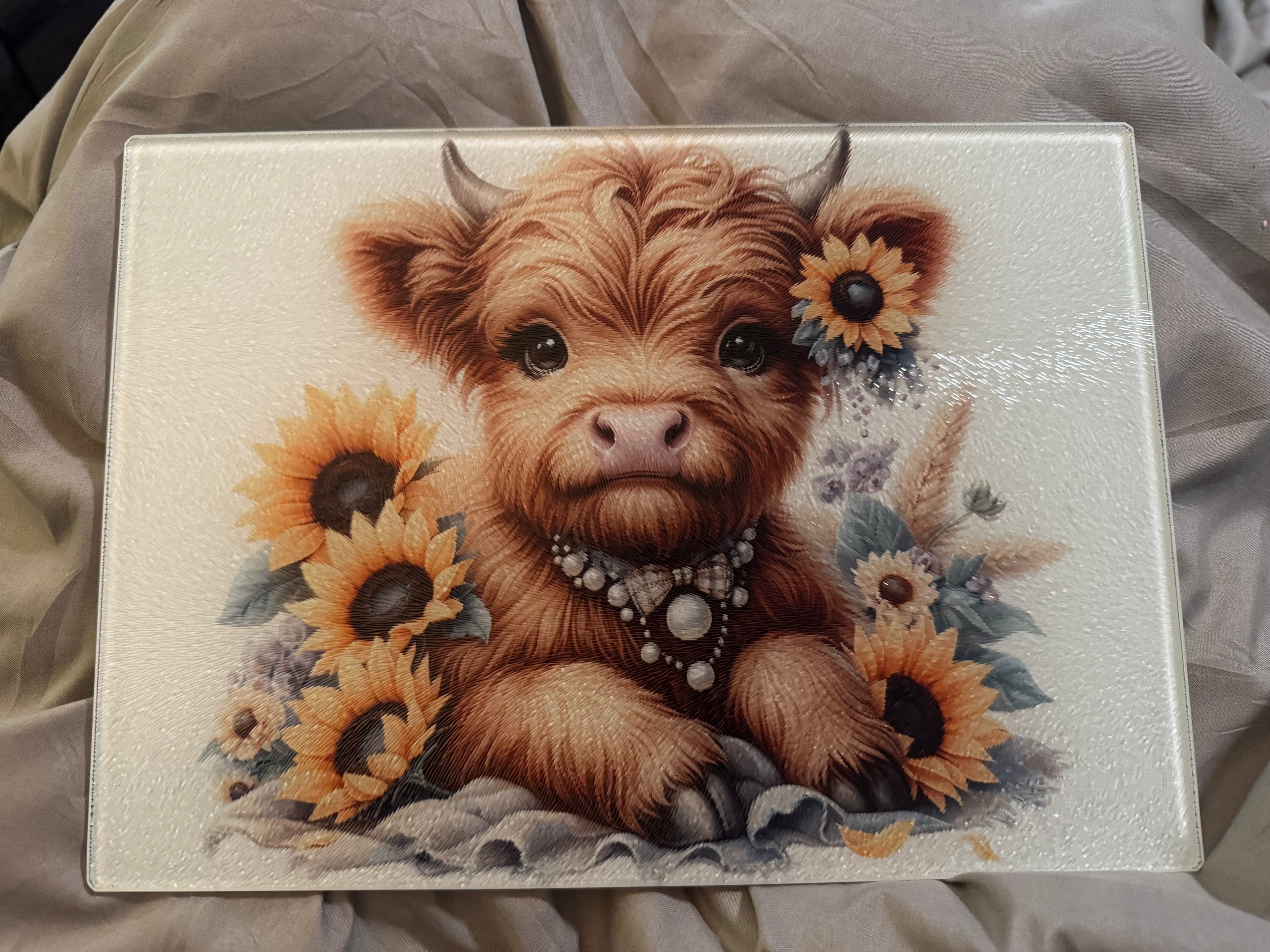 Cow Glass Cutting Board